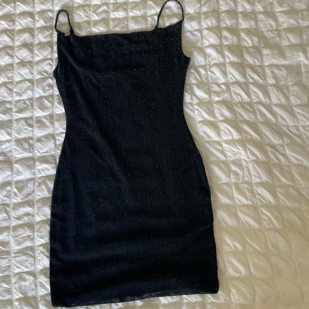 Hello Molly Black Sparkle Mini Dress